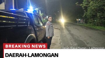 Polsek Sukodadi giat patroli blue light tengah malam dalam rangka antisipasi kejahatan jalanan.